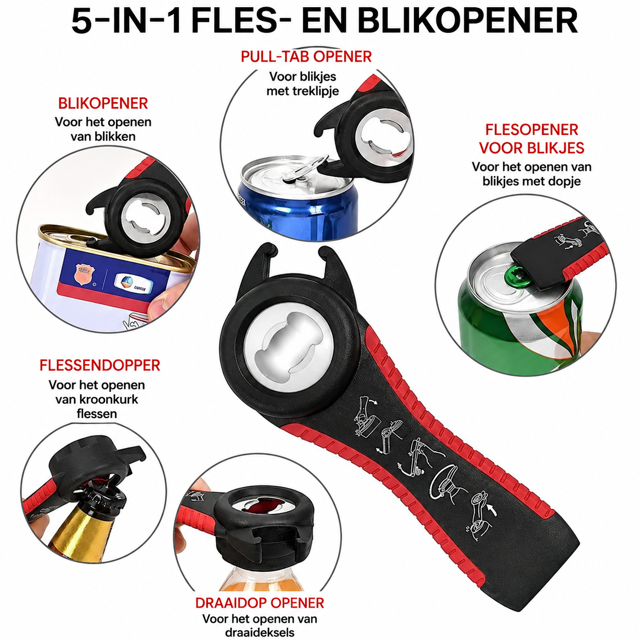 Multifunctionele Pot- en Flesopener