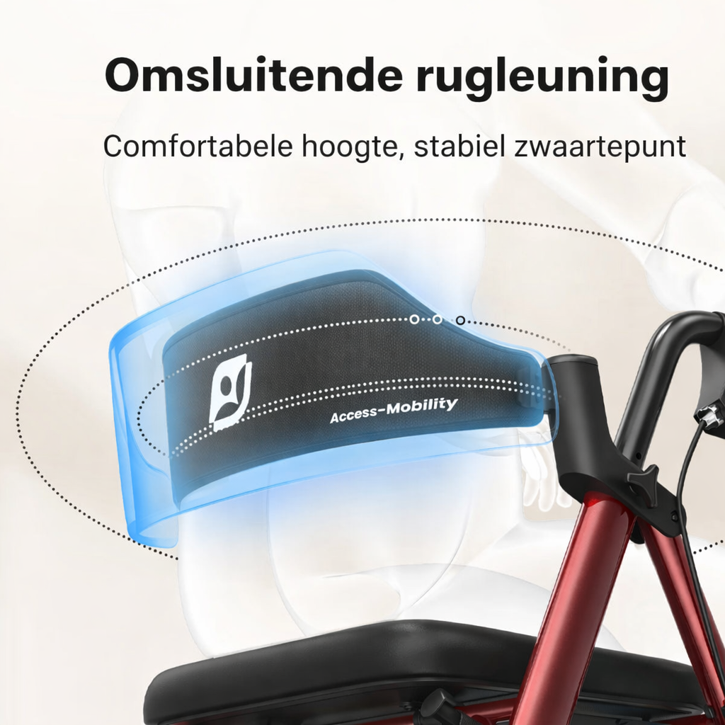 Opvouwbare Rollator met Zitje – Aluminium – 8 Inch Wielen