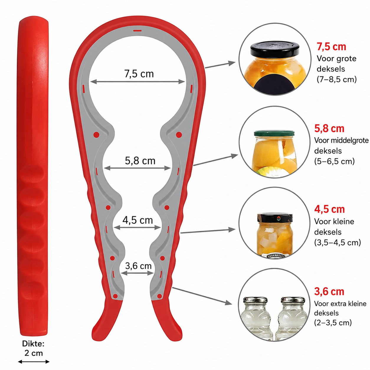 Multifunctionele Pot- en Flesopener
