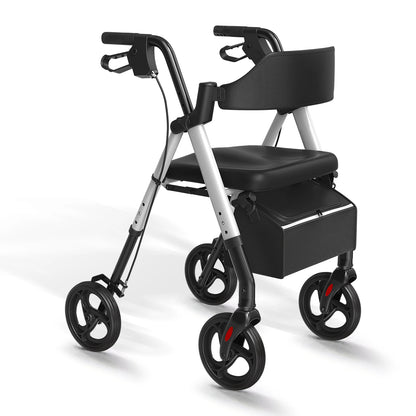 Opvouwbare Rollator met Zitje – Aluminium – 8 Inch Wielen