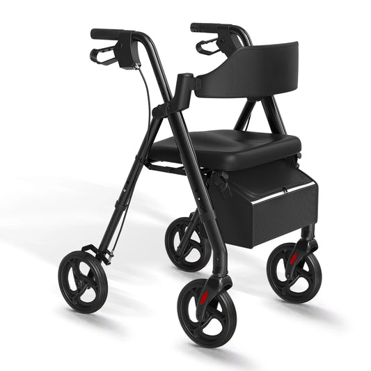 Opvouwbare Rollator met Zitje – Aluminium – 8 Inch Wielen