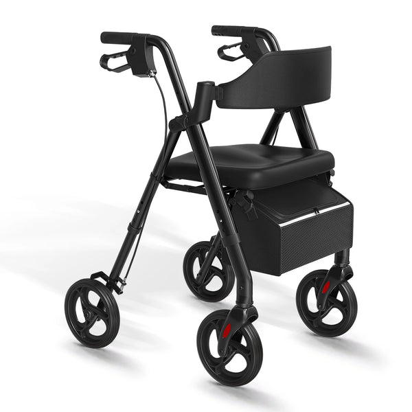 Opvouwbare Rollator met Zitje – Aluminium – 8 Inch Wielen