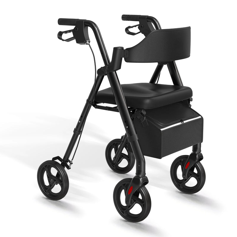 Opvouwbare Rollator met Zitje – Aluminium – 8 Inch Wielen